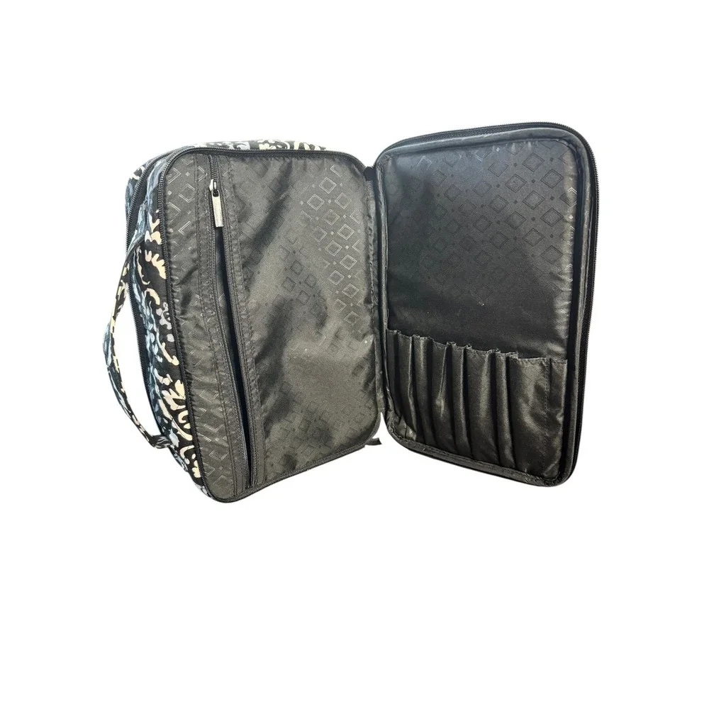 Vera Bradley Train Case Cosmetic‎ Makeup Bag Travel Organizer Black Paisley